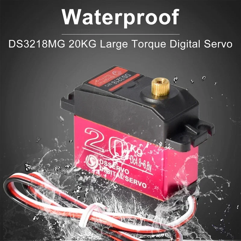 Wasserdichtes Servo High Speed DS3218 20 kg 180/270 Grad digitales Servo Baja Servo mit Metallarm für 1/8 1/10 RC-Autos