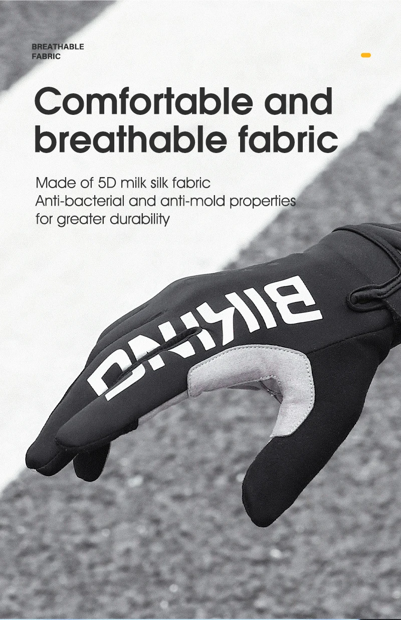 WEST BIKING Warme Winter-Fahrradhandschuhe für Herren, winddicht, mit Fleece, reflektierend, SBR-Polsterung, 3-Finger-Touchscreen, rutschfest, für MTB und Rennrad – Detail 9