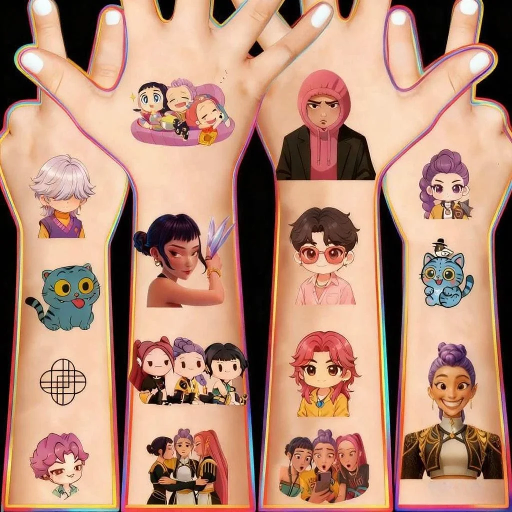 

New 20pcs/set Cartoon Kpop Demon Hunters Rumi Kang Temporary Tattoo Sticker Rumi Tattoo Sticker Demonizing For Party Gifts Favor
