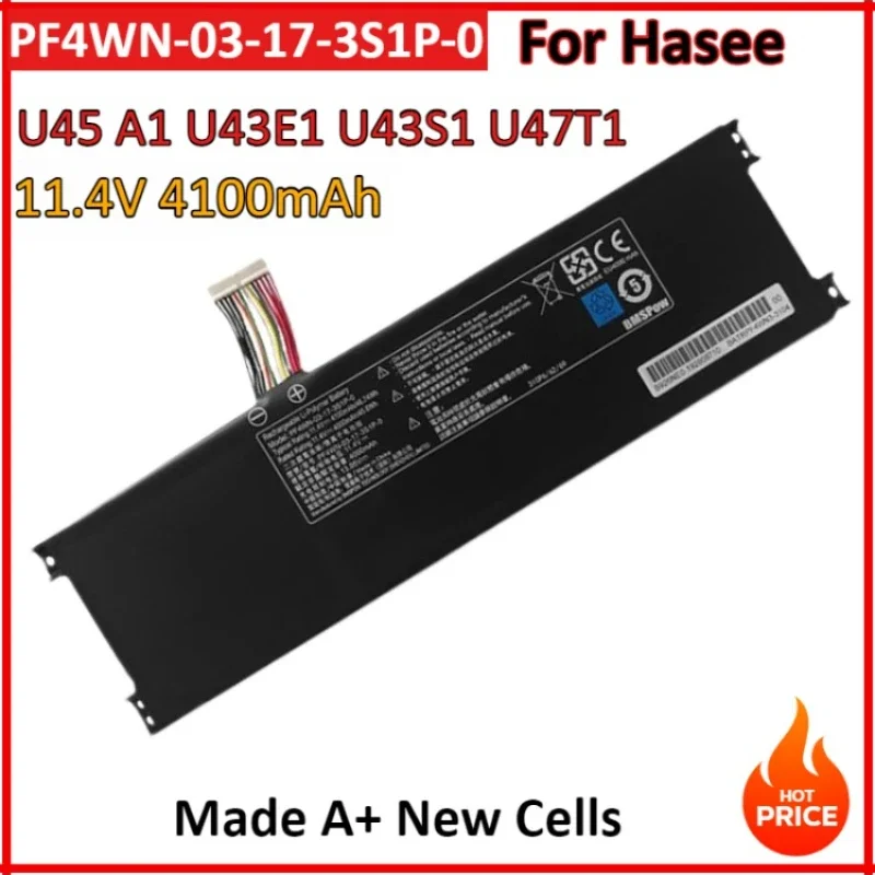 11.4V 4100mAh PF4WN-00-13-3S1P-0 PF4WN-03-17-3S1P-0 New Laptop Battery For Hasee KINGBOOK U45 A1 U43E1 U43S1 U47T1 Motile M142