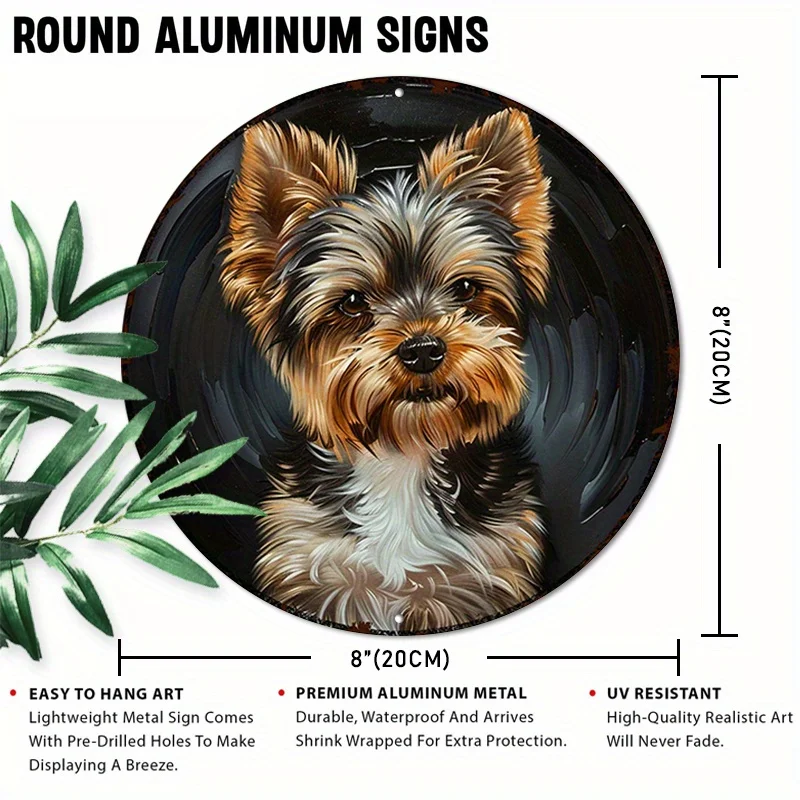 1pc Funny Yorkshire Terrier 8x8