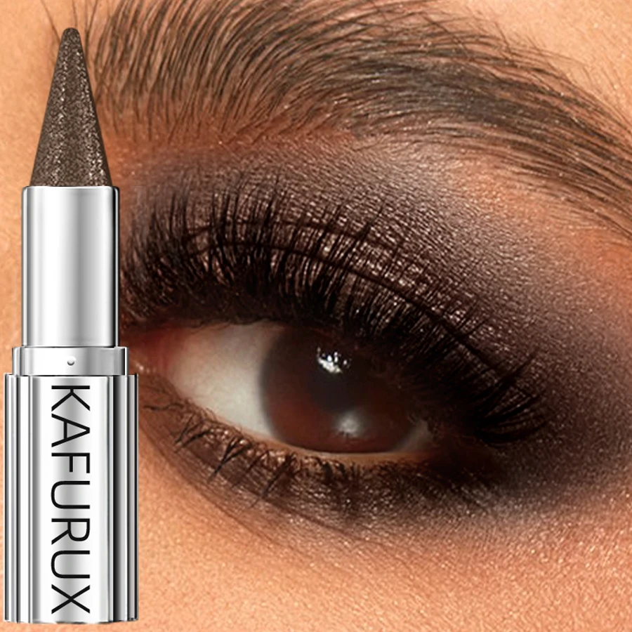 1pc Waterproof Brown Eyeshadow Sticks Long Lasting High Pigmented Shimmer Glitter Natural Eye Shadow Pencil Crayon Makeup Gifts