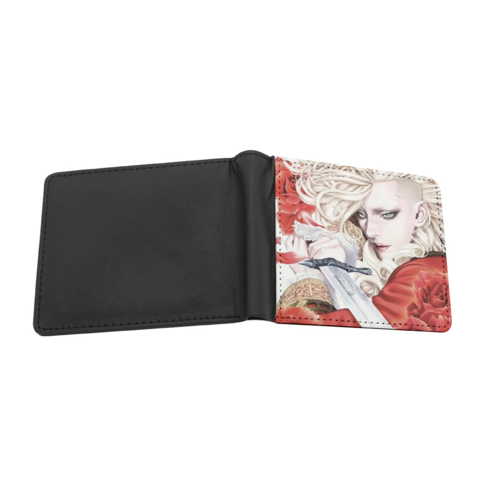 Marie Joseph Sanson Innocent Rouge Manga Leather Men Wallets Credit Card Holder Purse Black Wallet Marie Joseph Sanson Henri