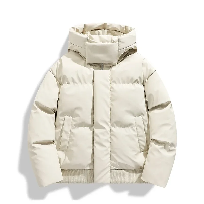 New Men's Cotton Jacket Simple and Pure Color, Loose and Fashionable, Trendy and Ver  atileThickened Cotton Jacket Winter
