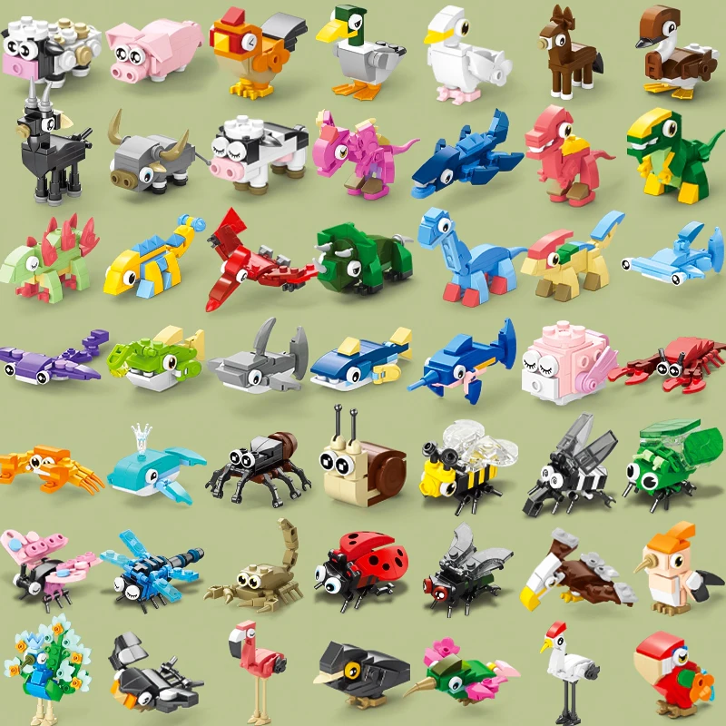 Insect Family Building Blocks Animal World Puzzle Assembly Model Children's Gift Science Early Education Course Toys