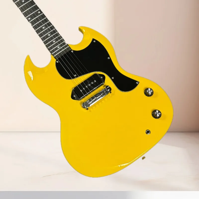 Yellow and Black SG Electric Guitar Good Quality and Timbre Rosewood Fingerboard Mahogany Body 22 Tone Position