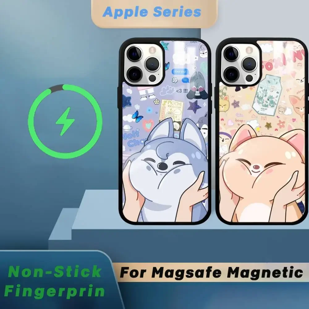 حافظة هاتف كارتونية لطيفة K_K-KidsS MagSafe مغناطيسية لهاتف آيفون 16 15 14 13 12 11 Pro Plus Max شاحن لاسلكي صغير Funda #3