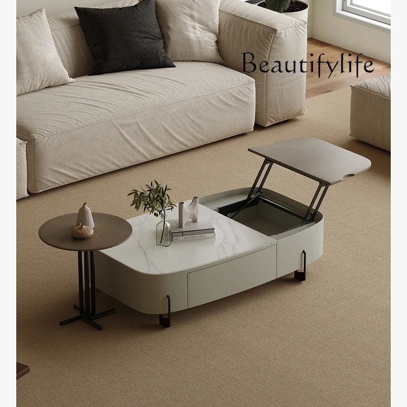 

журнальный столик Light Luxury Lifting Coffee Table Microlite Living Room Designer Creative New Oval Coffee Table
