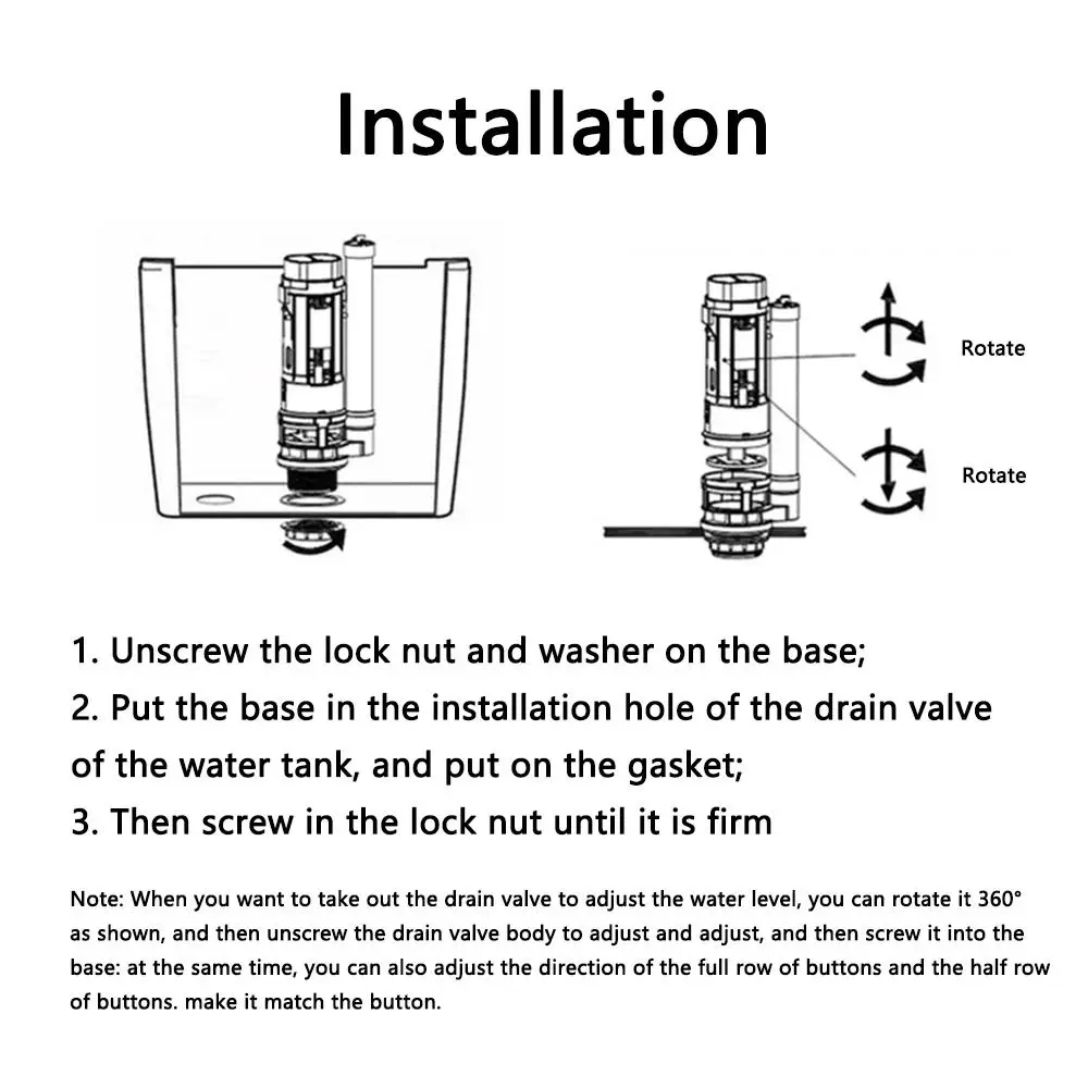 Universal Leak-proof Water Outlet Valve Filtration Plastic Fill Water Tank Dual Flush Durable Drain Flush Cistern Valve Kitchen