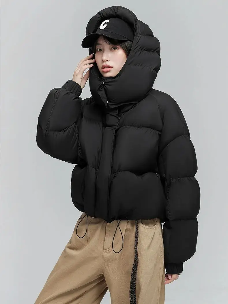 Bread style Thicker Warm Duck Down Coat Winter Fashion Hooded Fluffy Down Parkas Coats Was Thin Oversized Down outerwear wy1837