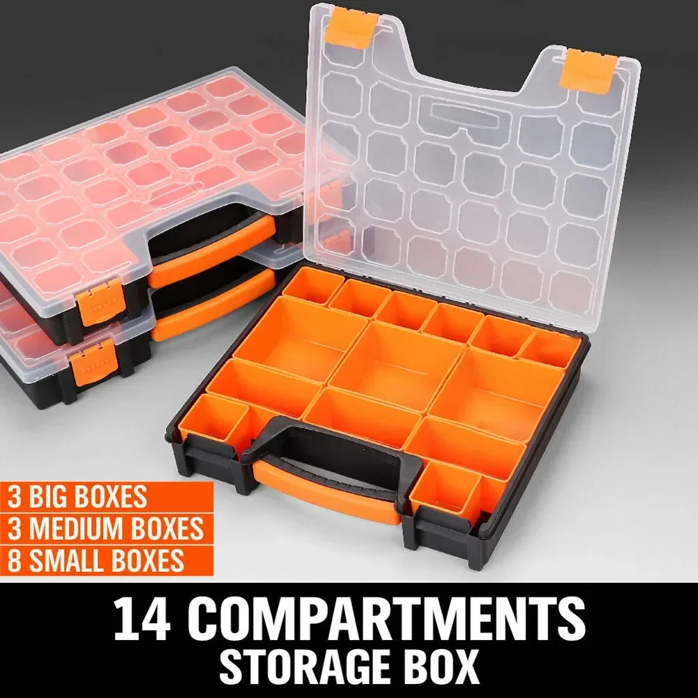 Part Storage Organizer With 22 Compartment Plastic Tool Box Bin Screw Case Tool Case Electronic Components Storage ToolBox