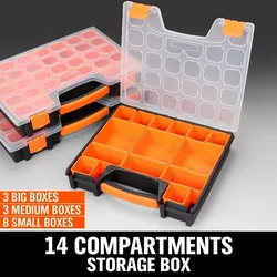 Part Storage Organizer With 22 Compartment Plastic Tool Box Bin Screw Case Tool Case Electronic Components Storage ToolBox