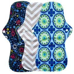 1pc Reusable Menstrual Pads for Women, Heavy Flow, Bamboo Charcoal Washable Sanitary Napkins, Printed Night Use, Breathable