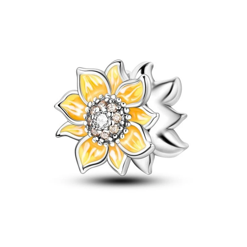 Originale 925 Charm argento Sterling Avocado girasole melograno foglia d'acero perline per Pandora braccialetto fai da te gioielli da donna regalo