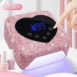 72W Cordless UV Nail Lamp Rechargeable 30 LEDs Nail Dryer UV Light Cabin Professional Nail Art Manicure Tools for Home and Salon