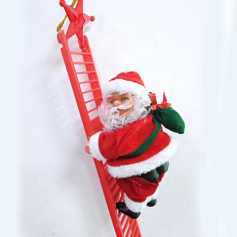 1Pcs Fun Electric Climbing Father Christmas Toys Cute Funny Cartoon Christmas Toys Children's Toys Festival Christmas Day Gifts