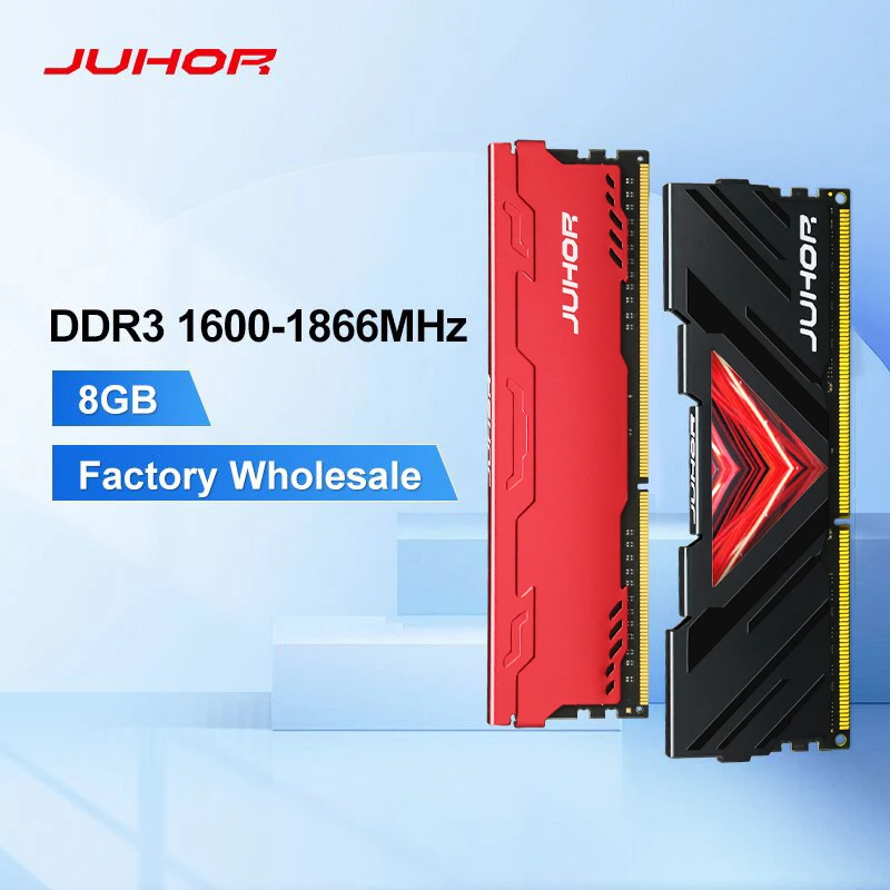 JUHOR Memoria Ram DDR3 4GB 8GB 1600MHz 1866MHz Pamięć stacjonarna Nowy Dimm DDR3 1333MHz 1.5V RAM z radiatorem