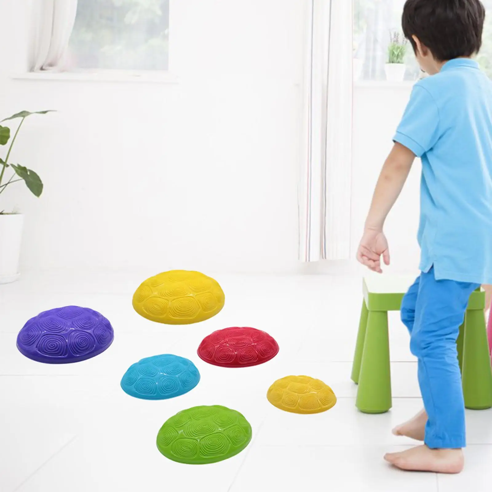 

6 Pieces Balance Stepping stone Durable Obstacle Course Turtle jump stone for Outdoor