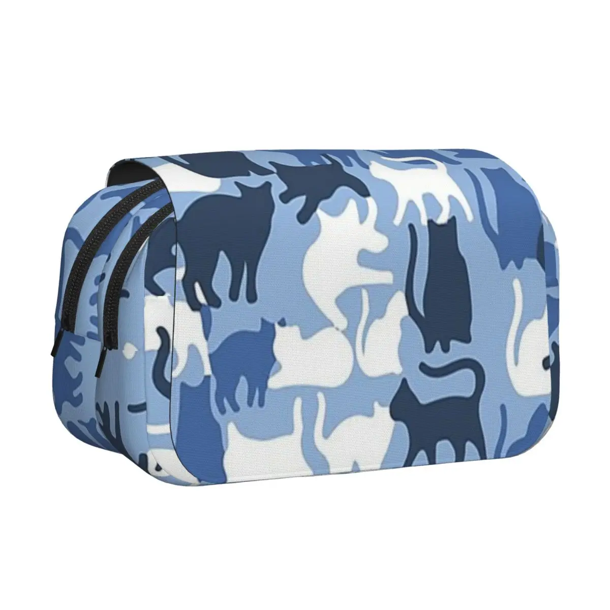 Cats Army Camouflage Pencil Cases Pencil Pouch Hard Shell Leather Large Storage Pen Box Pencil Bag for Studen School