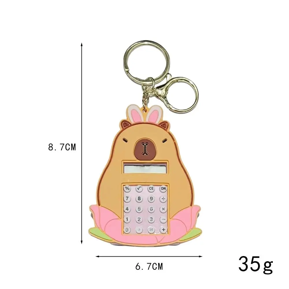 جديد سيليكون كابيبارا آلة حاسبة الكرتون القرطاسية مفتاح سلسلة كابيبارا آلة حاسبة السمكة المنتفخة الصغيرة