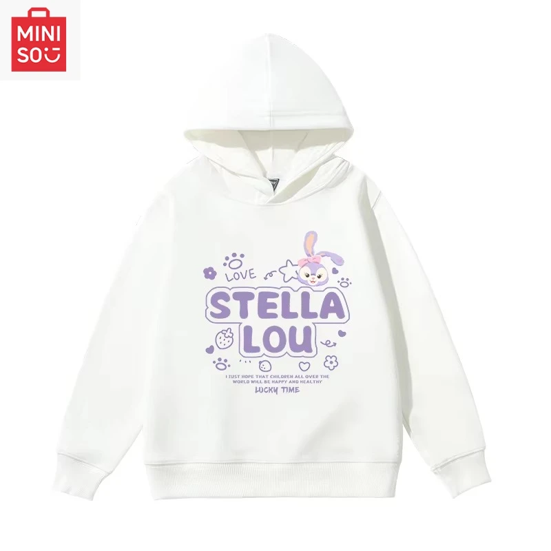 

Cartoon creative Disney StellaLou lettered hoodie, a casual, comfortable and warm hooded sweatshirt for autumn and winter