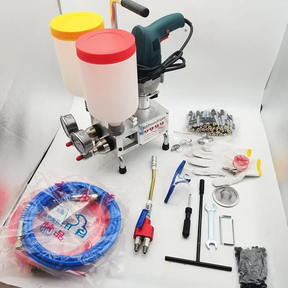 BB1100W 2 Twin Grouting Gun Grout Injection Pump Epoxy Polyurethane for Slab Lifiting or Concrect Repair Crack Waterproofing 22