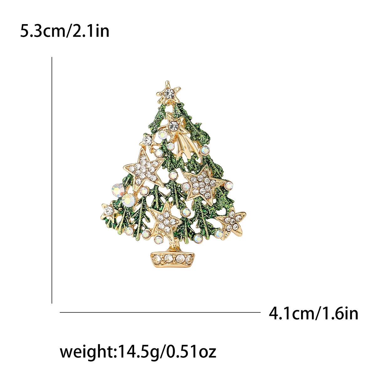 Beaut&Berry Luxury Rhinestone Christmas Tree Brooches for Women Unisex Plant Pins Casual Party Jewelry Accessories Gifts