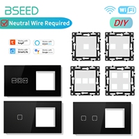 BSEED WIFI Touch Switch DIY Module 1/2/3/4Gang Glass Smart Wall Light Dimmer Curtain Roller Switch Touch Screen Panel E Series