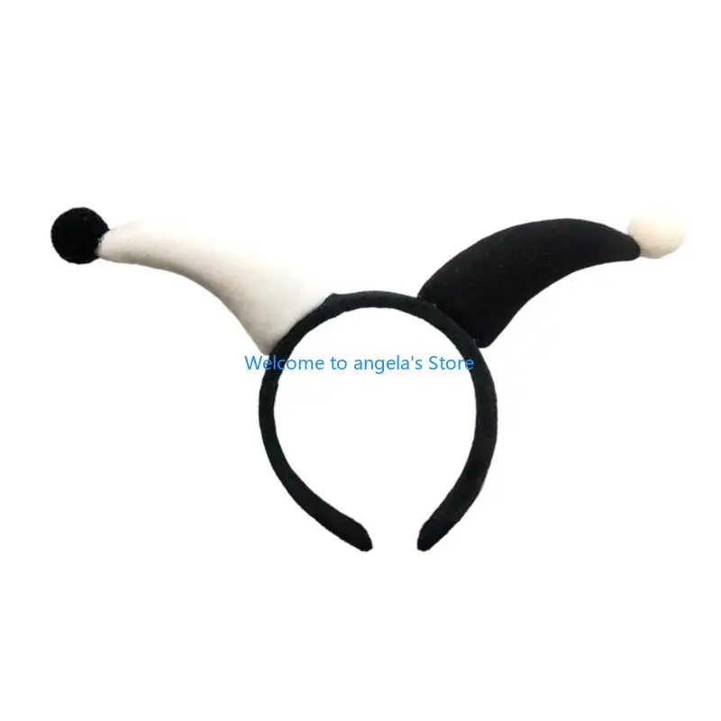 X4YC ثلاثية الأبعاد القرن مهرج عقال الأدوار ملحق Hairhoop الطرف الديكور أغطية الرأس للأطفال والكبار للجنسين مهرجان الدعائم