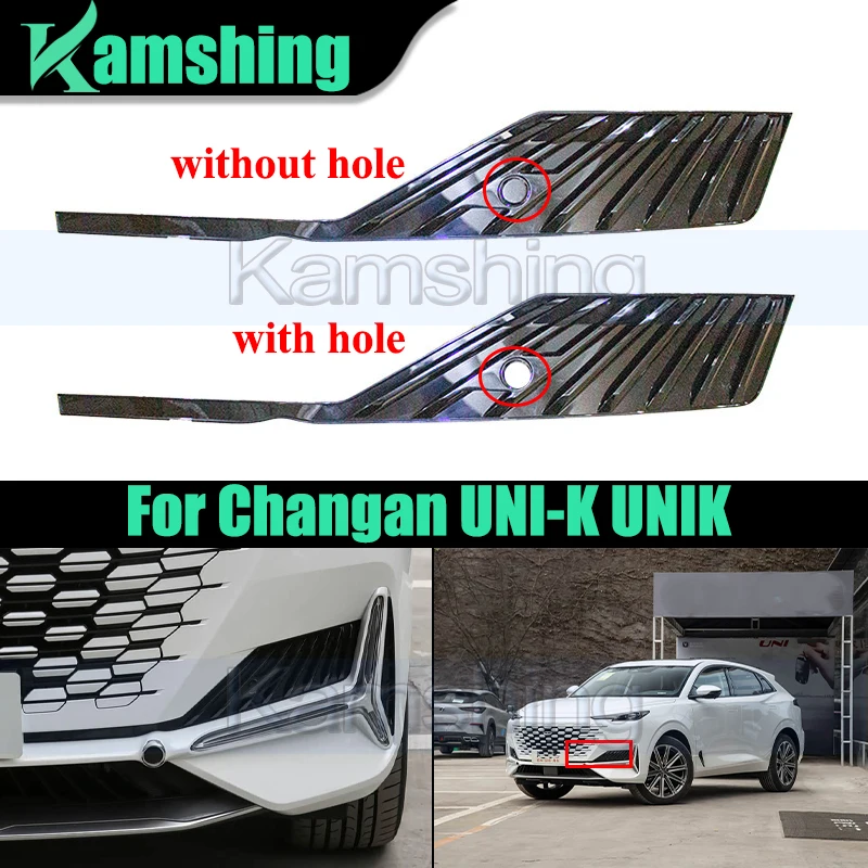 

Car Front Bumper Foglight Cover Plate For Changan UNI-K UNIK Foglamp Frame Fog Light Cover
