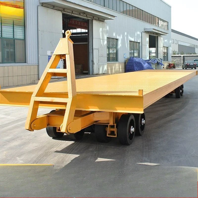 Traction Flatbed Truck Container Heavy Transportation Plant Zhou Warehousing to Unpowered Trailer Four-wheel Traction Trailer