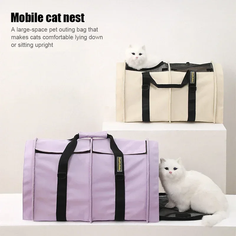 Large Capacity Cat Carrier Bag Pet Travel Bag Dog Bag Transport for Cats Carrier for Cat for Outdoor Activities and Camping