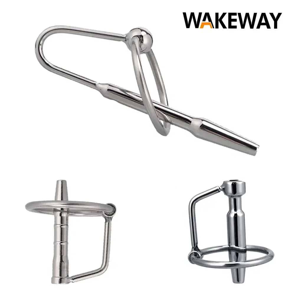 WAKEWAY paslanmaz çelik üretral ses engorureüretral stimülasyon dilatör Penis halkası mastürbasyon çift