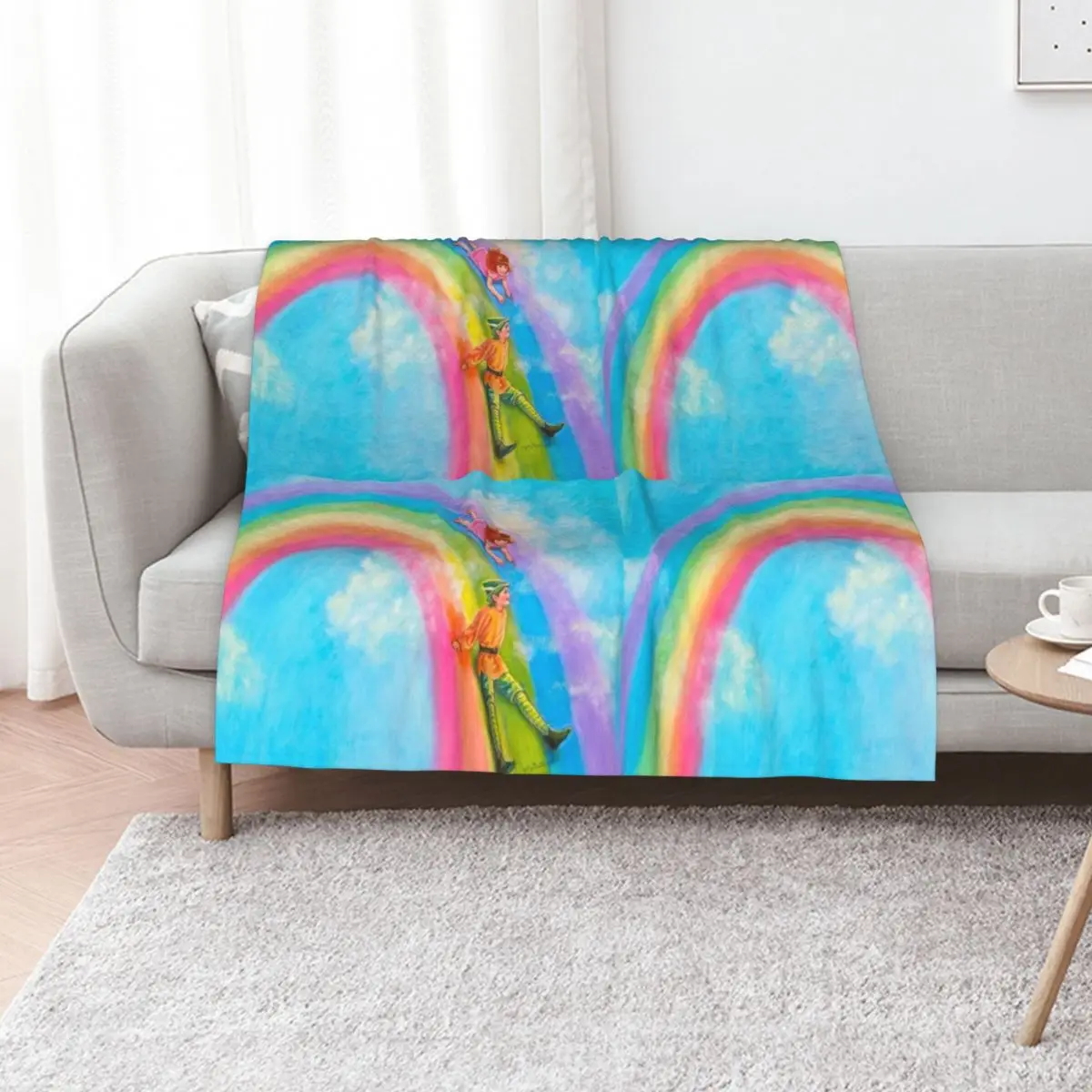SLIDING DOWN THE RAINBOW Throw Blanket Decorative Sofas anime For Sofa Thin manga Luxury Thicken Fashion Sofas Blankets