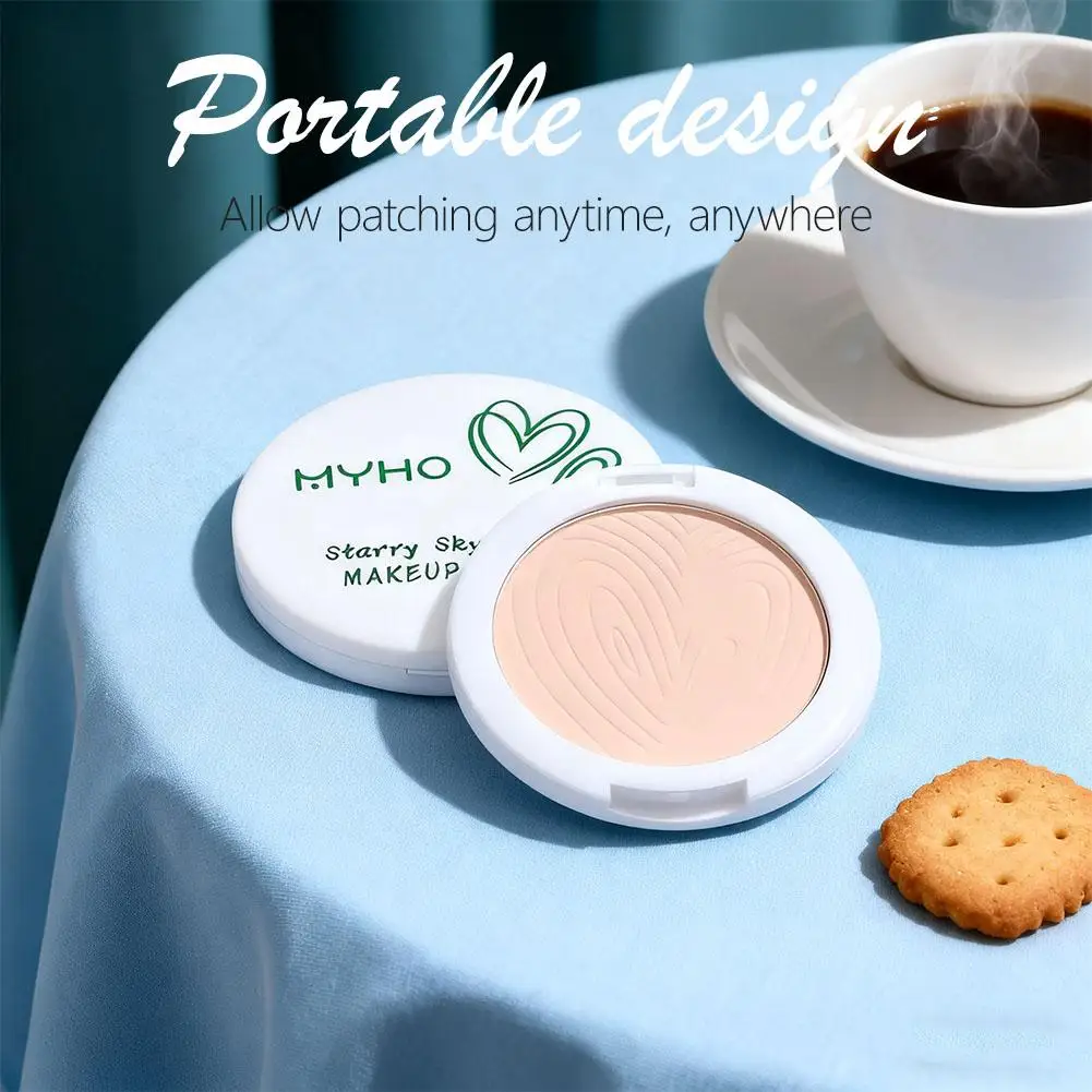 Puder w kompakcie Oil Control Soft Focus, długotrwały, bez efektu kuchenki, lekki makijaż, pełne zakrycie, puder wygładzający i ujędrniający, kryjący makijaż twarzy B1S6