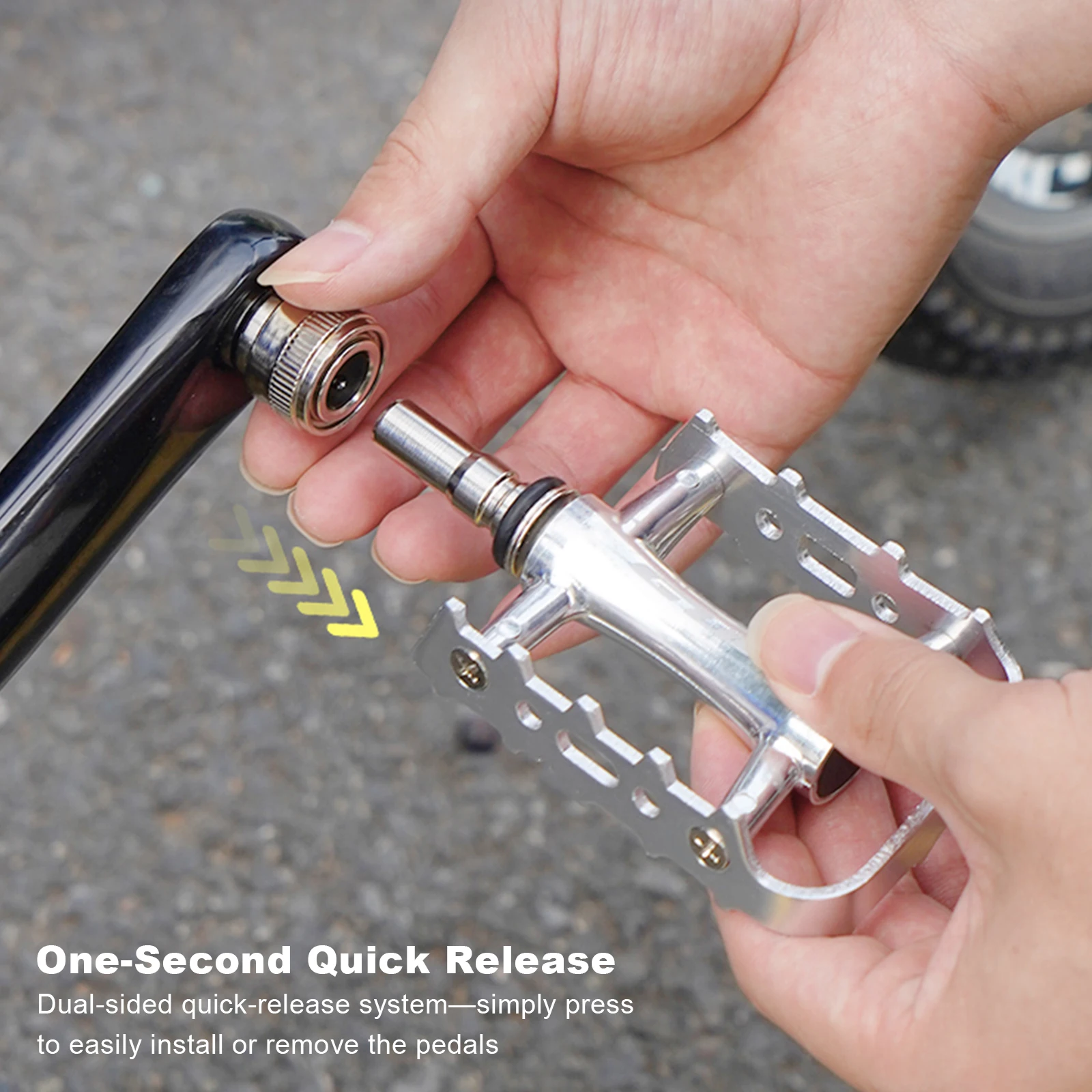 Aluminum Alloy Bicycle Pedal Quick-Release Tool-Free Detachable Cycling Pedals with 2DU Sealed Bearings for Road/Folding Bicycle