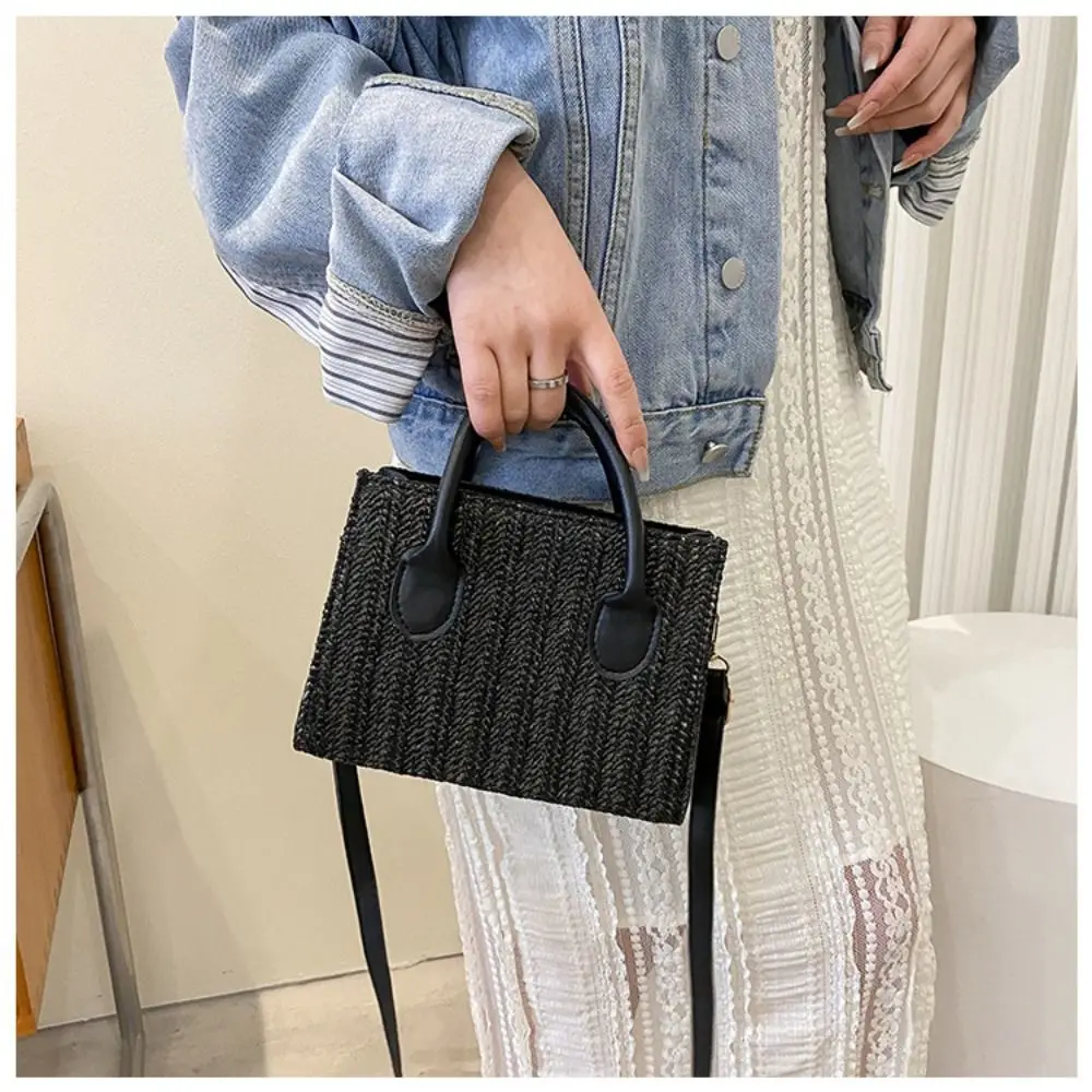 Casual Straw Woven Crossbody Shoulder Bags Women Summer Rattan Beach Bags Lady Travel Small Purses Handbags