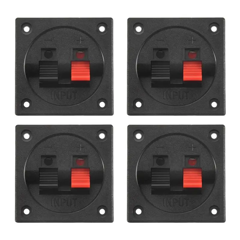 -[A51I Digital]4PCS Speaker Box Terminal Cup, Spring Square Subwoofer Box Terminal Binding Post Connector For DIY Home Car Speak