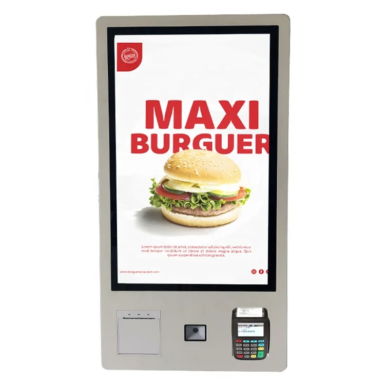 

32 Inch Payment Terminal Self Bill Payment Kiosks Payment Self Order Kiosk With Printer Scanner And Camera Kiosk Touch Screen