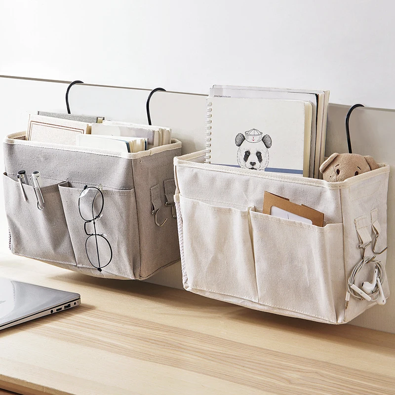 Organizador de armazenamento de cabeceira pendurado anti-deslizamento saco de cabeceira cama sofá bolsa lateral pendurado armazenamento cama titular bolsos para sofá