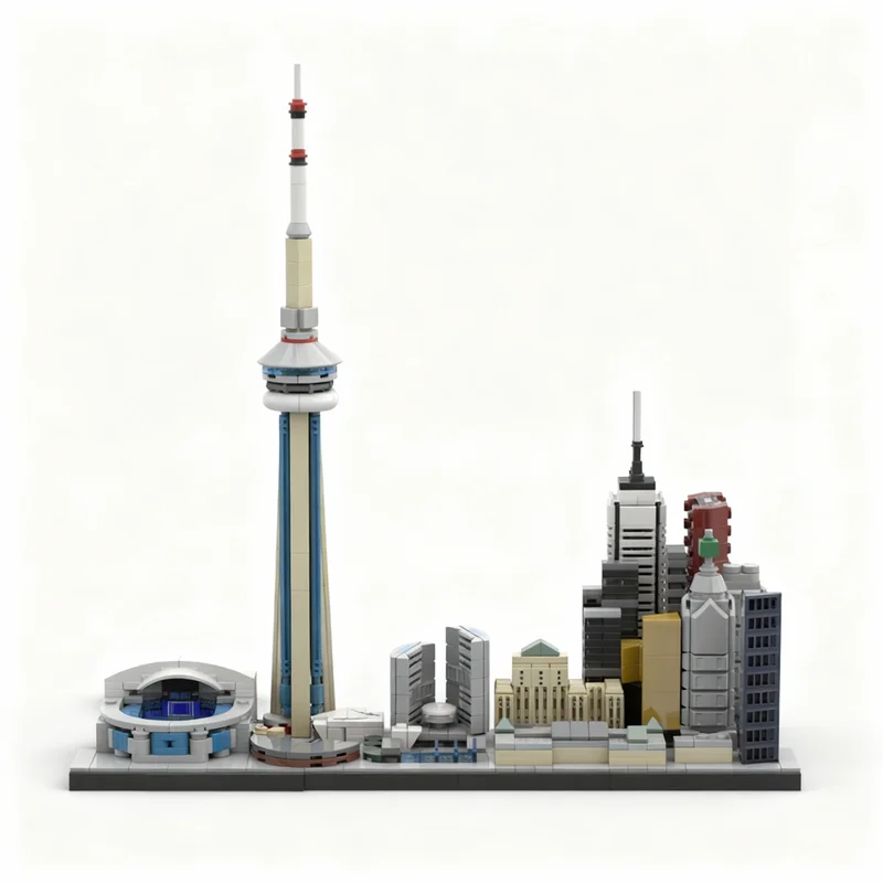 966 Piezas MOC Arquitectura, Modelo de la Ciudad de Toronto, Bloques de Construcción, Regalos de Navidad, Idea Creativa, Juguetes Educativos para Niños