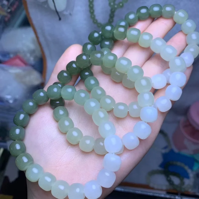 

Hetian 9-10 мм браслет из бисера в старом стиле нефритовый кулон очаровательные аксессуары