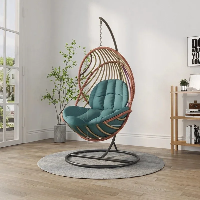 Outdoor swing hanging chair hanging basket balcony swing living room swing chair rocking hanging blue chair household furniture