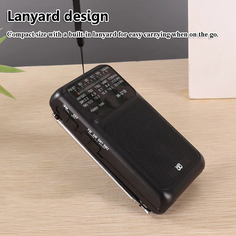 Mini Pocket DSP Radio HIgh Sensitivity FM AM SW Radios Receiver with LED Flashlight Loudspeaker 3.5mm Headphones Jack Rechargabl