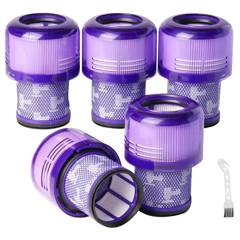 

V11 Filter Replacement For Dyson V11 V15 Detect Vacuums, Replace Part 970013-02, 5 Pack Filters And 1 Clean Brush