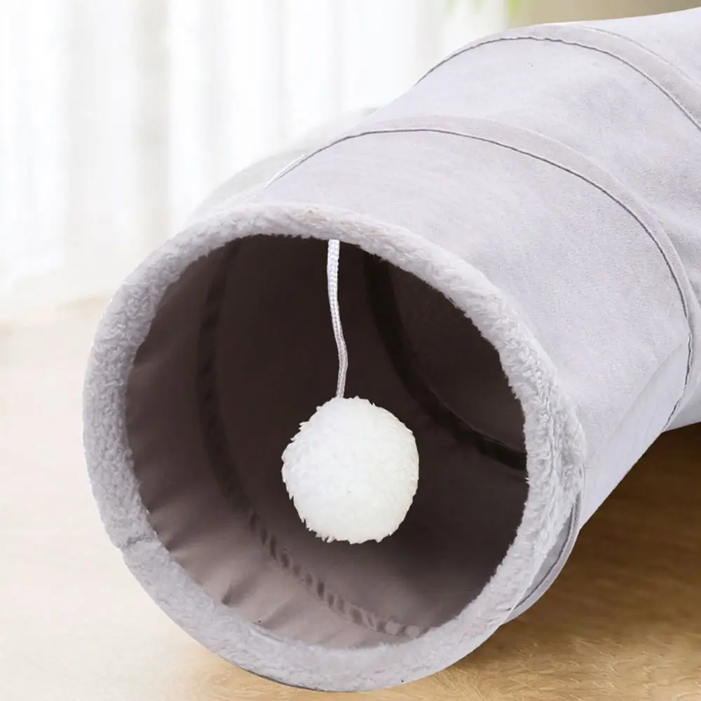 4 Hole Suede Fabric Tunnel Holes Pet House Kennel Play Chase Hide Channel Tunnel Tube Cat Tunnel Pet Supplies Cat Toy