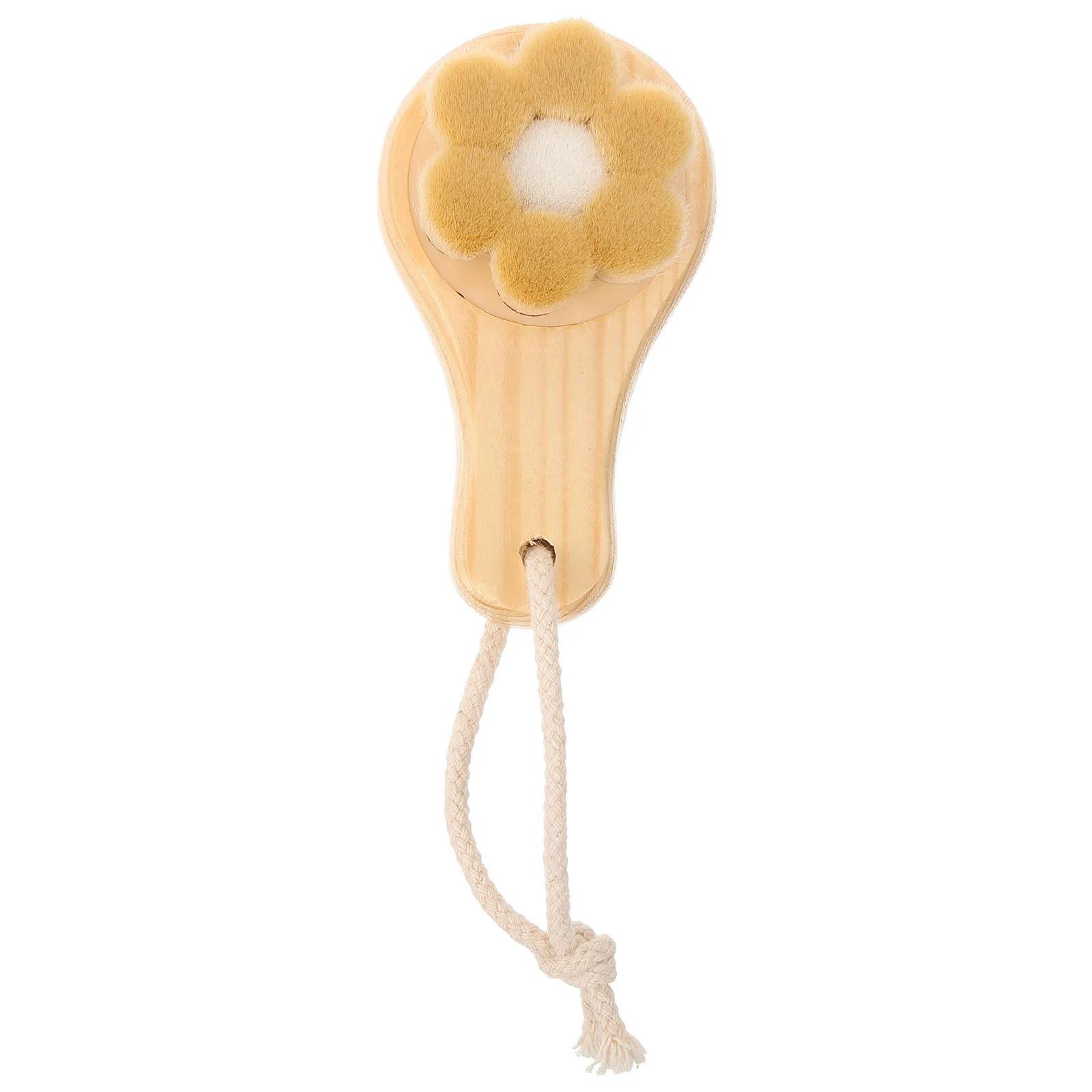 

Facial Cleansing Brush Soft Bristles Wood Handle Face Scrubber Exfoliator Pore Cleaning Tool Women Deep Clean Blackhead Removal