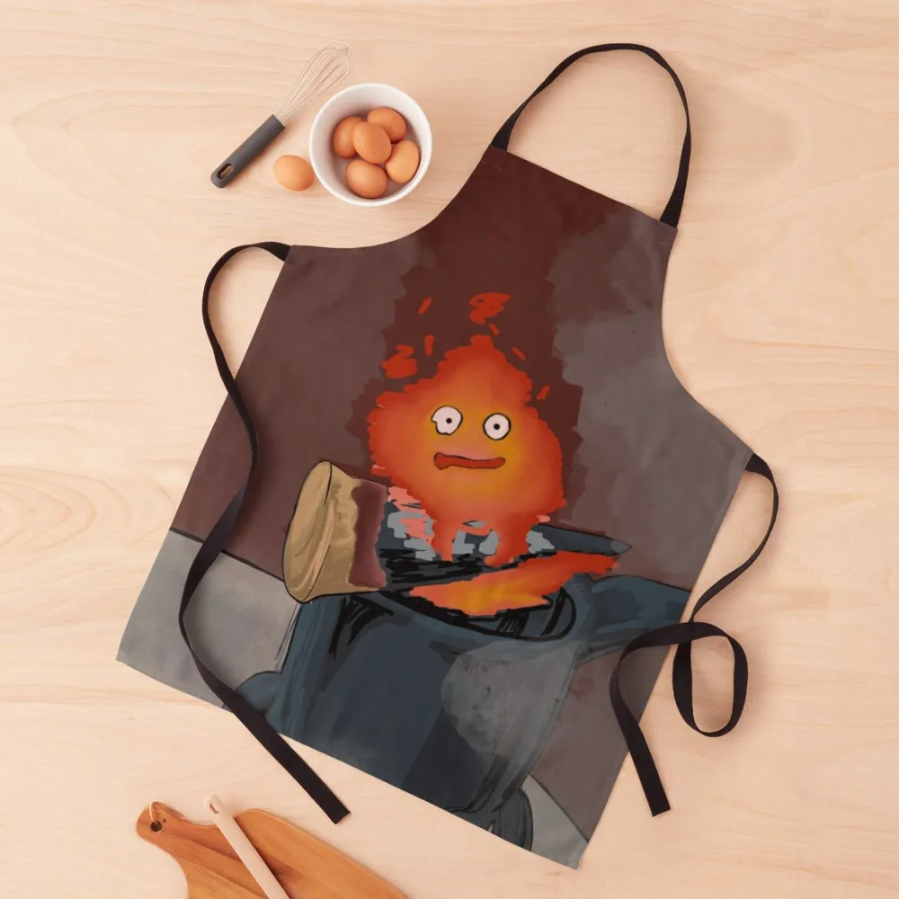 

Calcifer Apron Salon For Man men's barbecue Kitchen Tools Apron