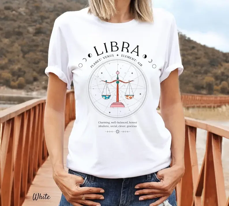 Libra Shirt, Zodiac Sign Facts Tee, Astrology Birthday Gift, Unisex