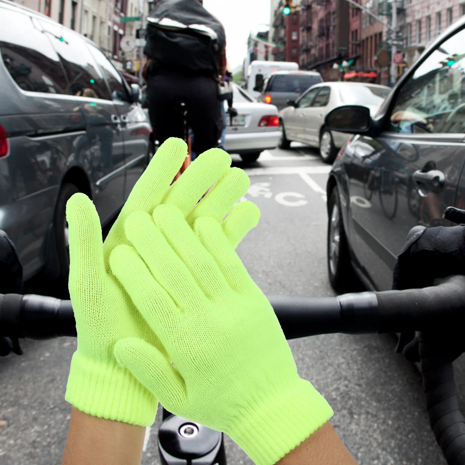 

Acrylic Knitted Gloves Waterproof Fluorescent Winter Outdoor Riding Versatile Warm Men Women Gloves Lightweight Moderate